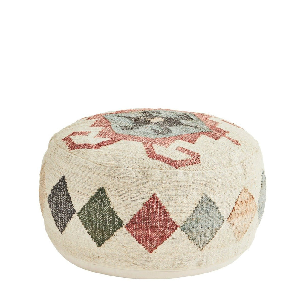 Round Woven Jute Pouffe - RhoolPoufMadam StoltzRound Woven Jute Pouffe