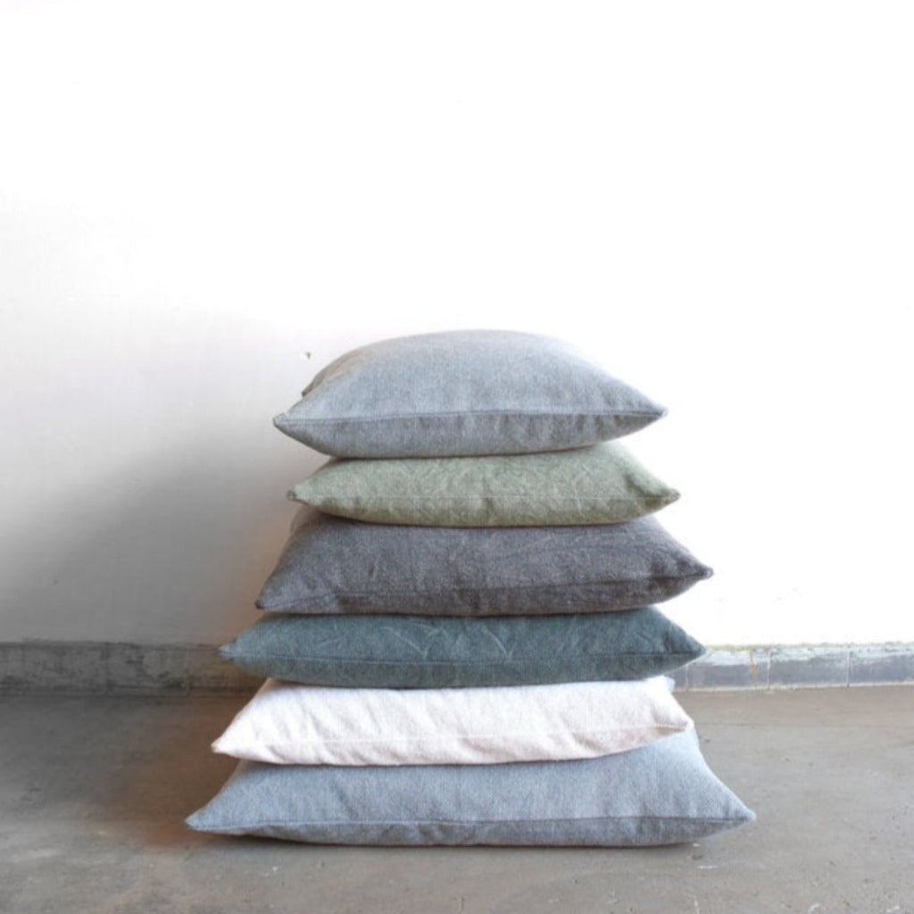 Stonewashed Cotton Cushion Cover - Grey Blue - RhoolCushionStone Washed CottonStonewashed Cotton Cushion Cover - Grey Blue