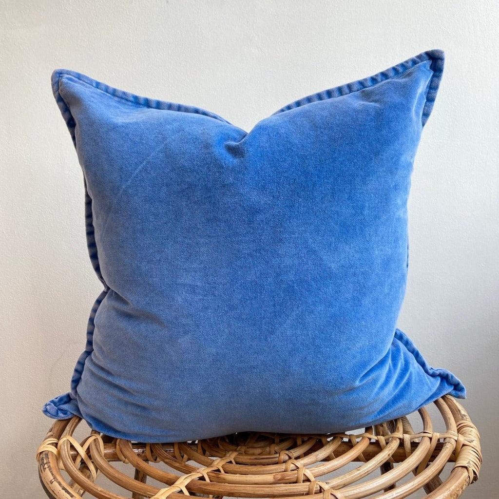 Stonewashed Velvet Cushion Cover - Sapphire - RhoolCushionStone Washed VelvetStonewashed Velvet Cushion Cover - Sapphire