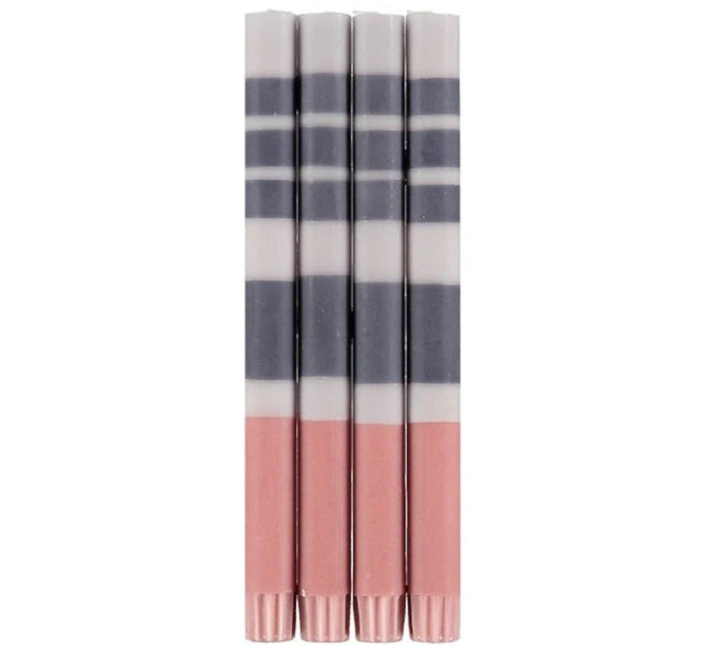 Striped Gull, Gunmetal Grey & Old Rose Dinner Candles - RhoolCandlesBritish Colour StandardBritish Colour Standard Candles Striped Gull, Gunmetal Grey & Old Rose Dinner Candles 5060344514740