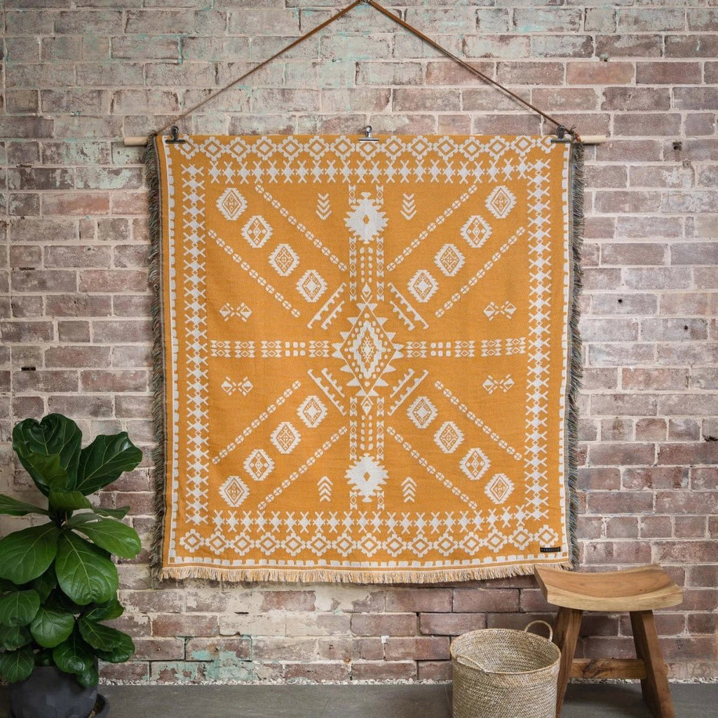 Woven Throw/Picnic Rug - Yellow - RhoolThrowHendeerWoven Throw/Picnic Rug - Yellow