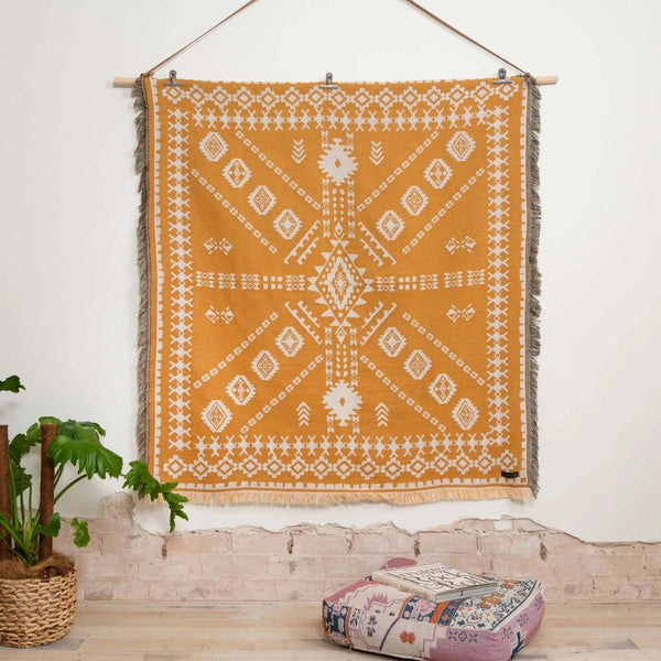 Woven Throw/Picnic Rug - Yellow - RhoolThrowHendeerWoven Throw/Picnic Rug - Yellow